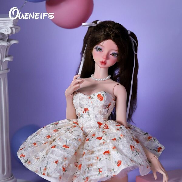 Puppet Oueneifs Lenabjd 1/4 BJD със сладка рокля на цветя, колекционерска за 15+ години
