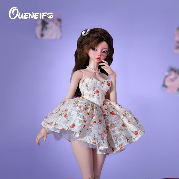 Puppet Oueneifs Lenabjd 1/4 BJD със сладка рокля на цветя, колекционерска за 15+ години