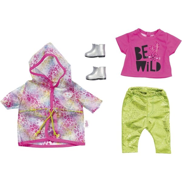 BABY Born Set Deluxe Regenbogen 43cm con Giacca, Pantaloni e Stivali Glitterati