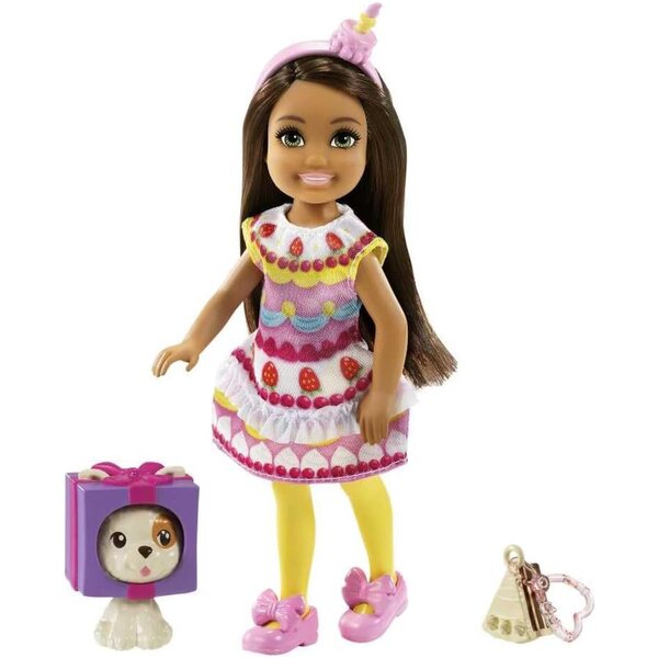 Barbie Club Chelsea-Puppe mit süßem Kostüm und Schlüsselanhänger für Kinder ab 3 Jahren