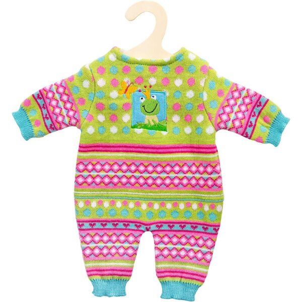 Heless Strickstrampler Froschi für Puppen 28-35 cm - Bunt und weich