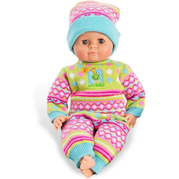 Heless Strickstrampler Froschi für Puppen 28-35 cm - Bunt und weich