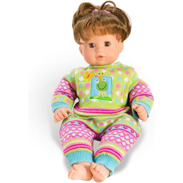 Heless Strickstrampler Froschi für Puppen 28-35 cm - Bunt und weich