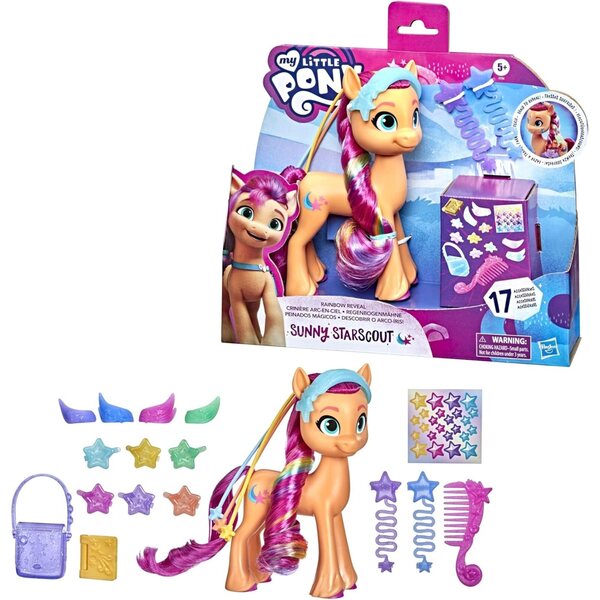 My Little Pony Sunny Starscout 15 cm mit 17 Accessoires und Regenbogenzopf
