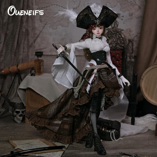Oueneifs Lynn Bjd bambola 1/4 capitano pirata medievale con giunti e accessori