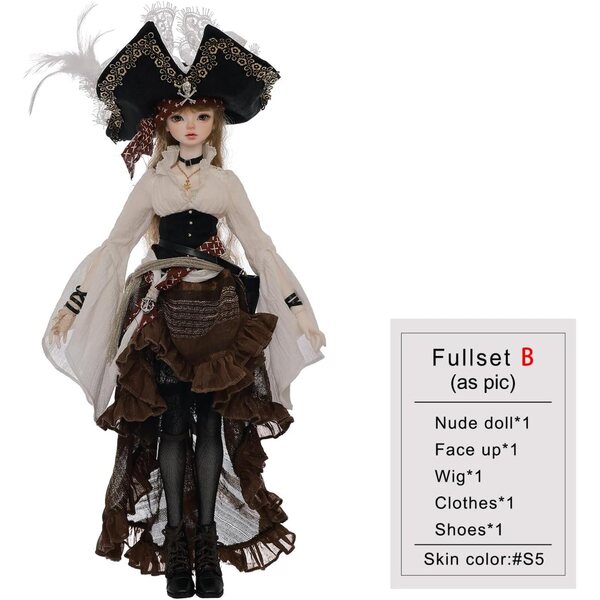Oueneifs Lynn Bjd bambola 1/4 capitano pirata medievale con giunti e accessori