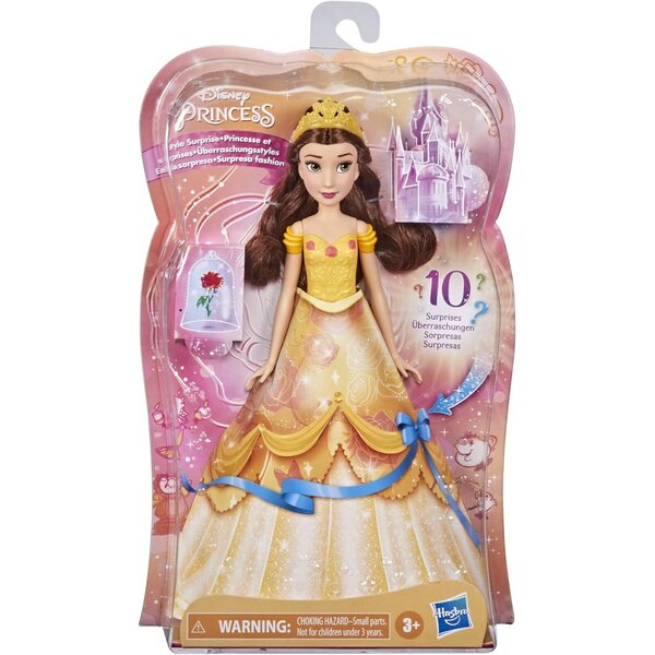 Disney Princess Belle Pupa mit 10 Modeaccessoires und Überraschungen für Mädchen ab 3 Jahren