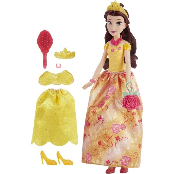 Disney Princess Belle Pupa mit 10 Modeaccessoires und Überraschungen für Mädchen ab 3 Jahren