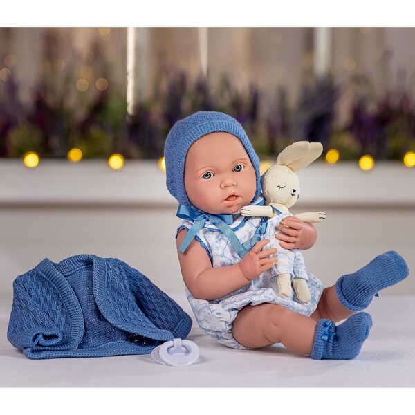 JC Toys Poupée Newborn Royal 38 cm mit Toile de Jouy Kleidung und Accessoires – Realistisch und weich