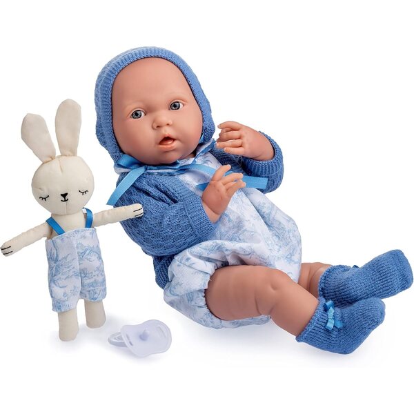 JC Toys Poupée Newborn Royal 38 cm mit Toile de Jouy Kleidung und Accessoires – Realistisch und weich