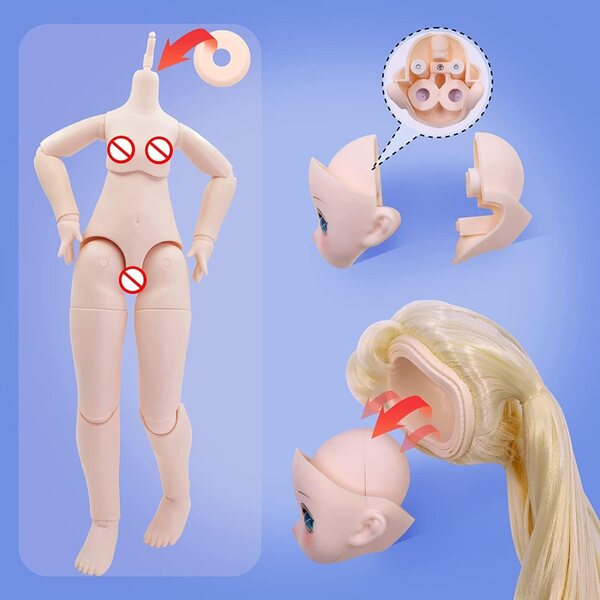 Puppe mit Kugelgelenk 1/4 BJD Clara 40 cm mit Peruca-Kleidung und Schuhen für Mädchen