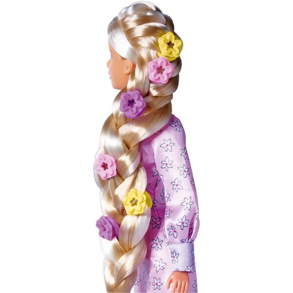 Steffi Love Flower Hair 29cm con Capelli Extra Lunghi e 6 Clip per Bambini 3+