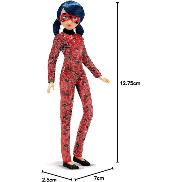 Miraculous Ladybug Pupazzo con Costume Paillettes Trasformabile e Accessori
