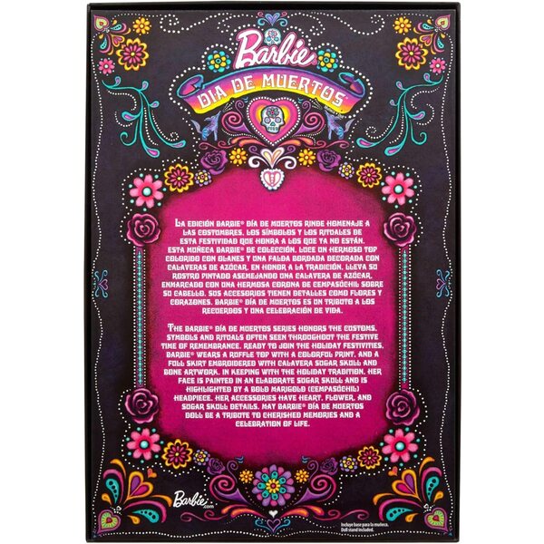 Barbie Signature 2024 Día De Muertos im schwarzen Kleid mit bunter Stickerei und festlichen Accessoires