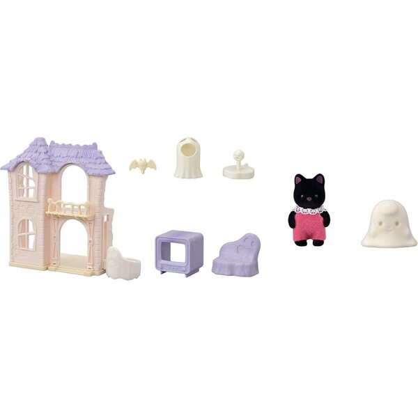 Sylvanian Families Gruseliges Spukhaus gioco con ascensore e gatto fantasma