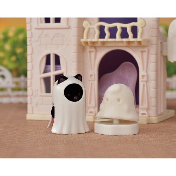 Sylvanian Families Gruseliges Spukhaus gioco con ascensore e gatto fantasma