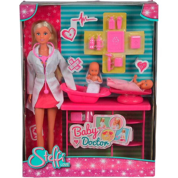 Steffi Love Baby Doctor con 2 Baby e Accessori - Pupa Bambina 29cm dai 3 Anni