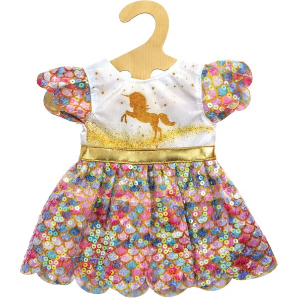Heless Bambolekleid Einhorn Goldy Glitzer Kleid 35-45 cm mit glänzenden Pailletten