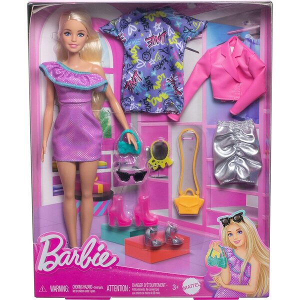 Barbie Fashionista con 3 Completi Notte e Accessori per immaginazione creativa