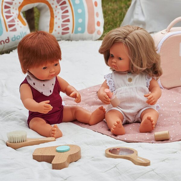 Miniland Babypuppe Junge rothaarig 38cm mit beweglichen Gliedmaßen und zartem Duft