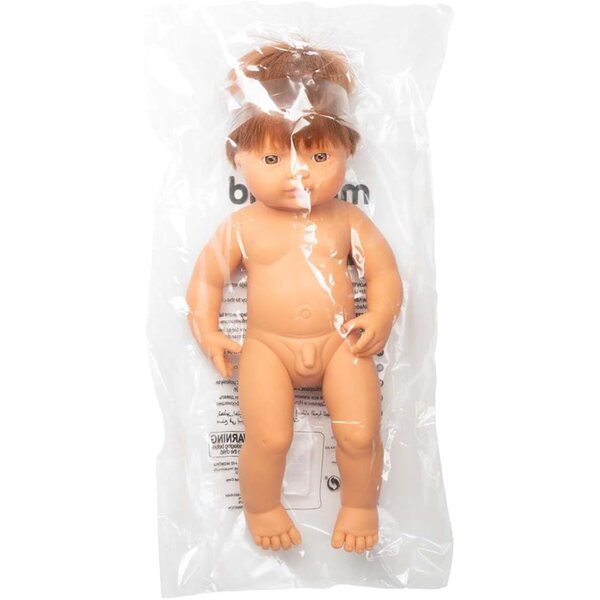 Miniland Babypuppe Junge rothaarig 38cm mit beweglichen Gliedmaßen und zartem Duft