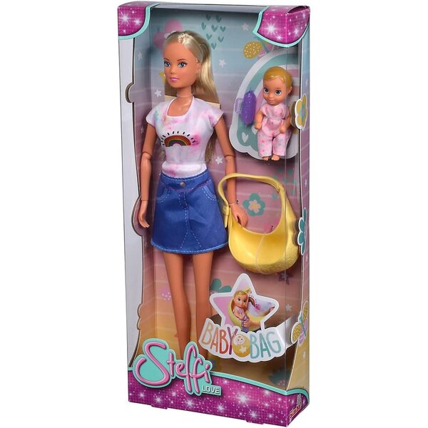 Steffi Love Babybag con Baby, Poupée 29cm con Borsa e Biberon, 3+ anni