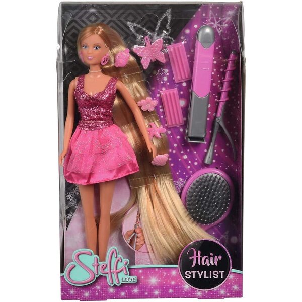 Steffi Love Hair Stylist 29cm con Accessori per Capelli e Set Styling Bambini 3+