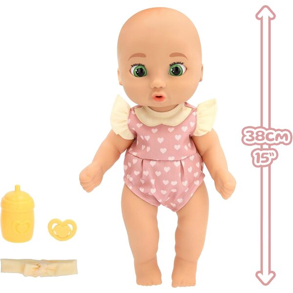 BE LOVED BABIES Gaby: 38 cm große Puppe mit weichem Körper, Accessoires und neutralem Look für Kinder ab 18 Monaten