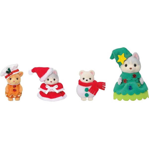 Sylvanian Families 5710 Weihnachtsfiguren-Set mit 4 Charakteren im Kostüm