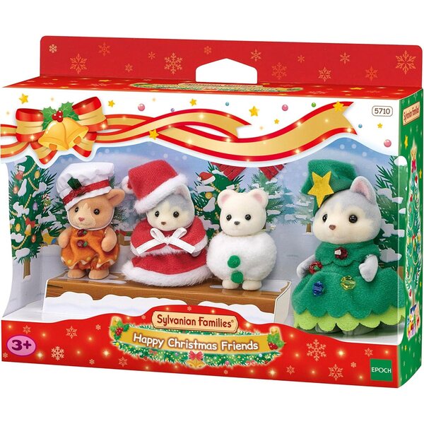 Sylvanian Families 5710 Weihnachtsfiguren-Set mit 4 Charakteren im Kostüm