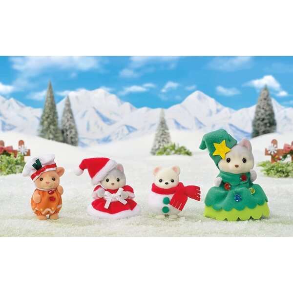 Sylvanian Families 5710 Weihnachtsfiguren-Set mit 4 Charakteren im Kostüm