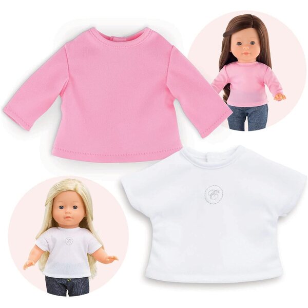 Set Abbigliamento Corolle per Pupazzi Ma Corolle 36cm, Magliette Bianche e Rosa