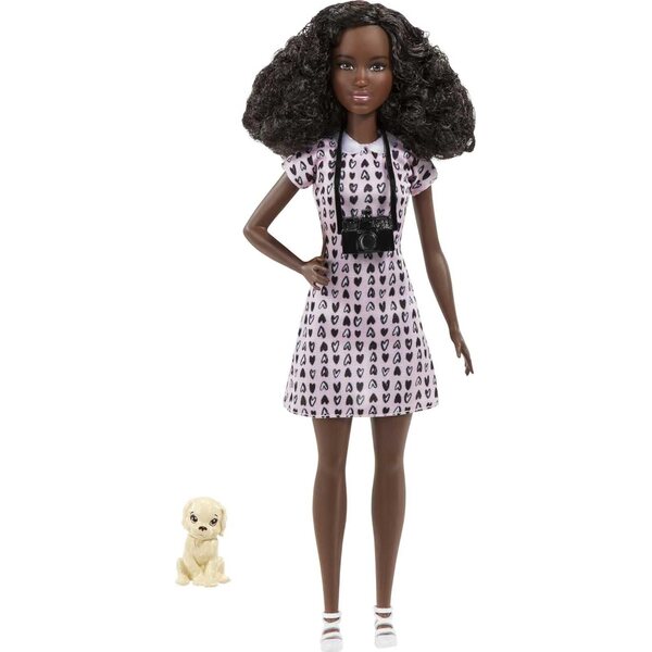 Barbie-Fotografin mit Herzkleid, Kamera und Welpe – Kreativspiel für Kinder ab 3 Jahren