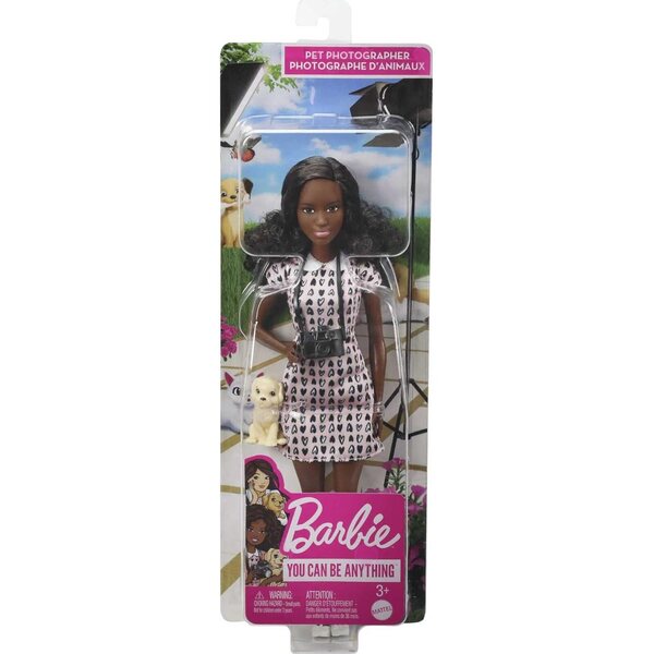 Barbie-Fotografin mit Herzkleid, Kamera und Welpe – Kreativspiel für Kinder ab 3 Jahren
