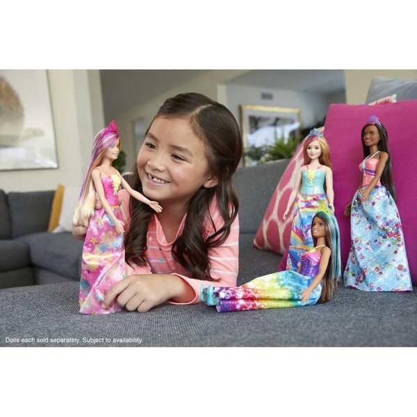 Barbie Dreamtopia Prinzessin mit Tiara und Juwel gemustertem Kleid für Kinder