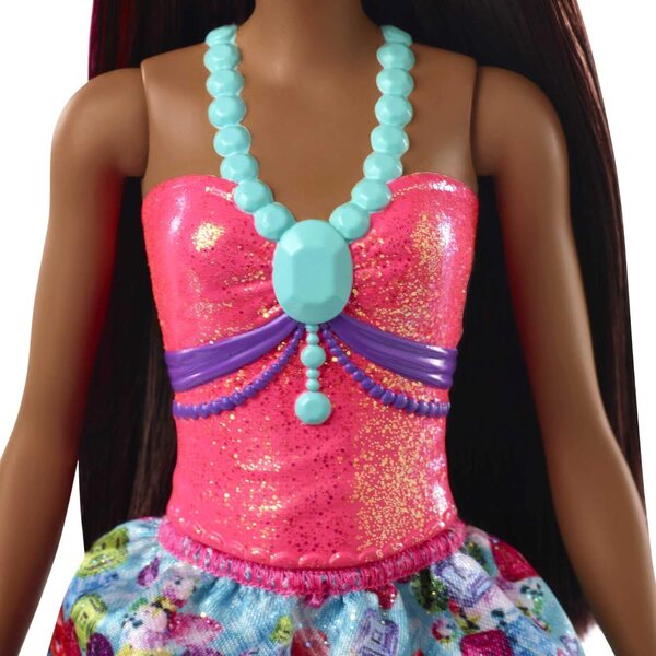 Barbie Dreamtopia Prinzessin mit Tiara und Juwel gemustertem Kleid für Kinder
