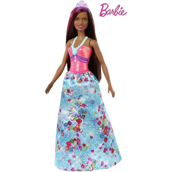 Barbie Dreamtopia Prinzessin mit Tiara und Juwel gemustertem Kleid für Kinder