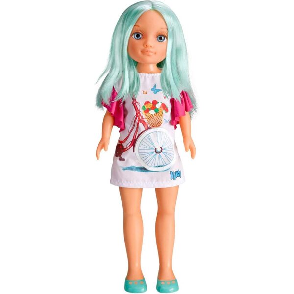 Bunte Nancy-Puppe für Kinder – rosa, grünes oder lila Haar und lebhaftes Outfit