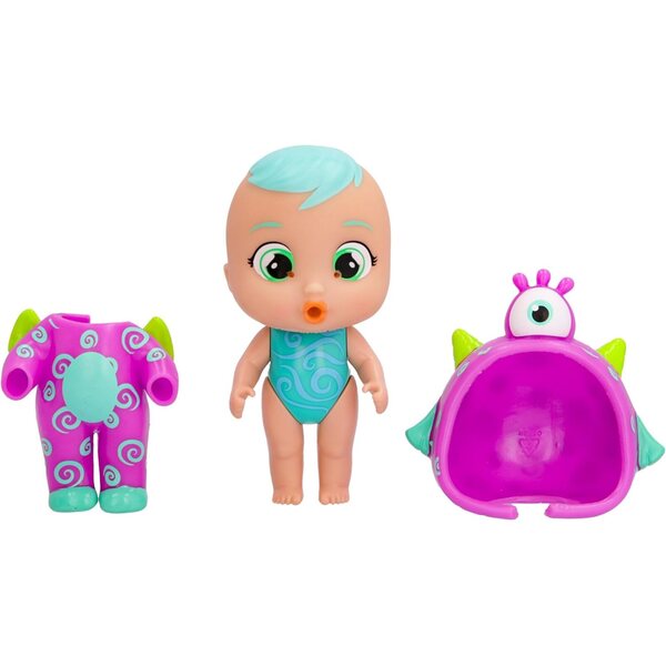 Cry Babies Magic Tears Jumpy Monsters Fuzz - Pupazzo con pyjama monster e scooter per bimbi