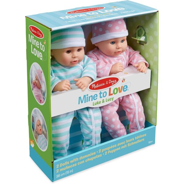 Melissa & Doug Luke en Lucy - Set van tweelingpoppen voor educatief en affectief spel