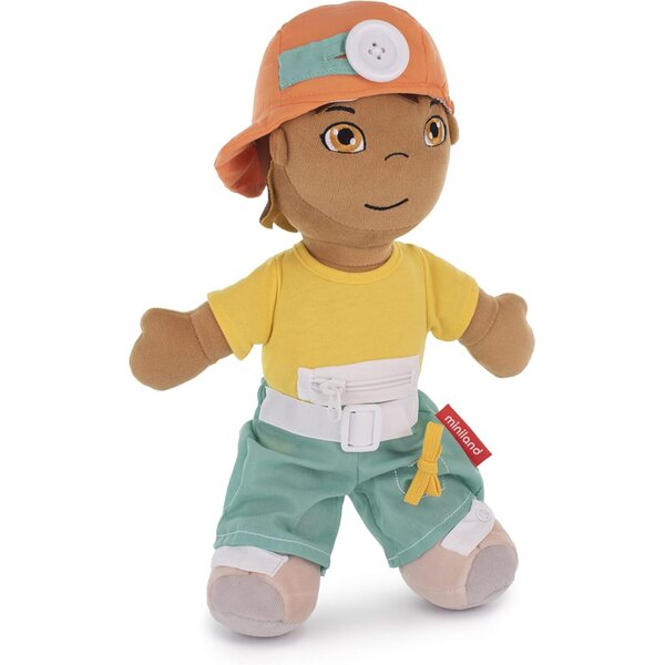 Miniland South American Boy Stoffpuppe mit verschiedenen Knöpfen 40 cm