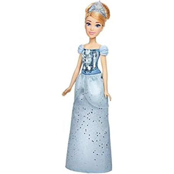 Aschenputtel-Disney-Prinzessin-Puppe mit glitzerndem Kleid und blauen Accessoires