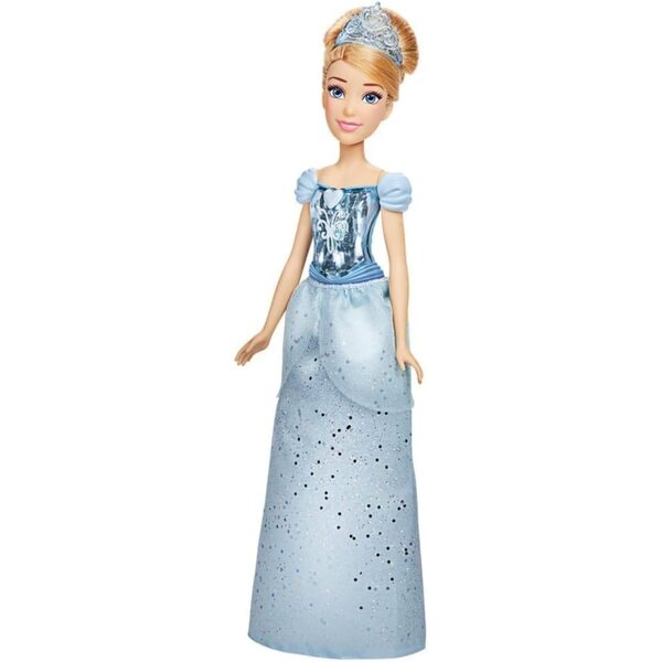 Aschenputtel-Disney-Prinzessin-Puppe mit glitzerndem Kleid und blauen Accessoires