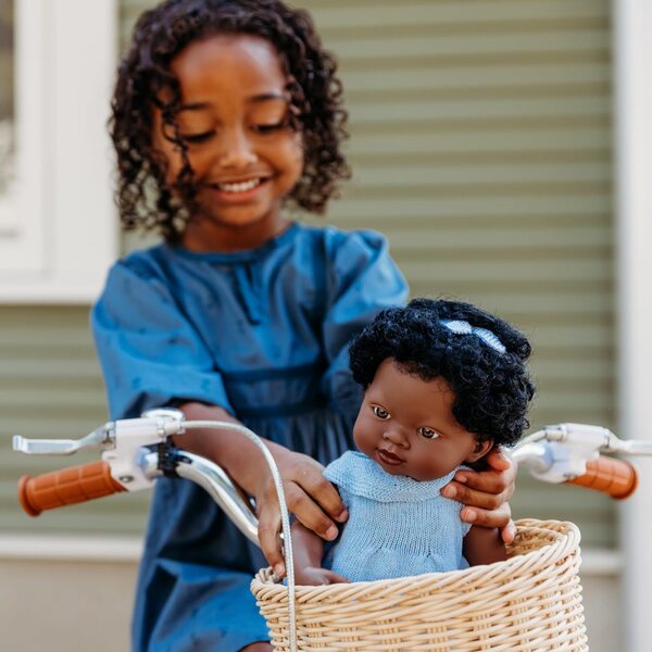 Miniland Afrikanische Babypuppe 38 cm aus weichem und anatomischem Vinyl für Kinder