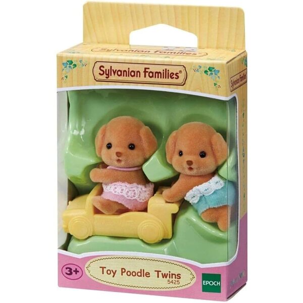 SYLVANIAN Families Gemelli Barboncini con Locomotiva e Pigiami Staccabili