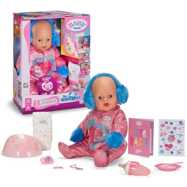 BABY born Emma Interaktive Puppe 43 cm mit 10 Funktionen und Winterkleidung