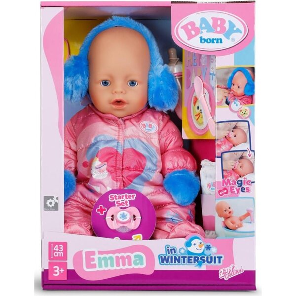 BABY born Emma Interaktive Puppe 43 cm mit 10 Funktionen und Winterkleidung
