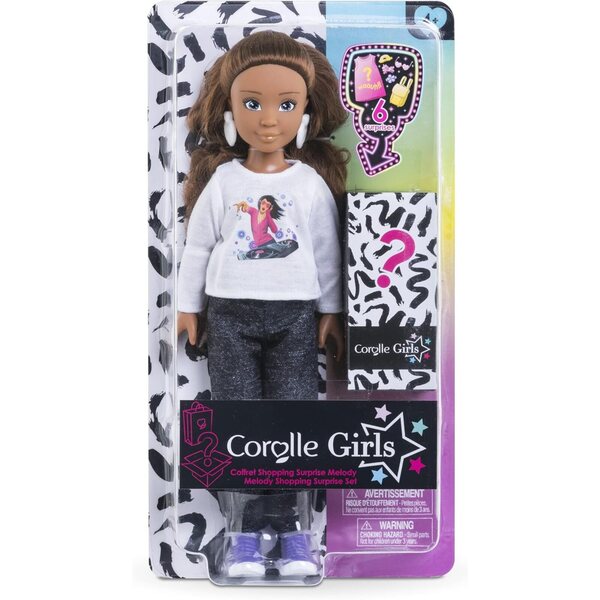 Corolle Girls Melody 28 cm mit 6 Überraschungen, Vanilleparfüm, Kleidung und Accessoires
