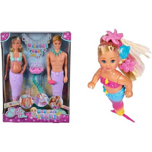 Steffi Love Mermaid Family und Evi Love Swimming Mermaid – Meerjungfrauenpuppen für Kinder ab 3 Jahren