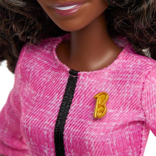 Barbie Future Leader Puppe mit rosa schwarzem Outfit und goldenen Accessoires für Kinder